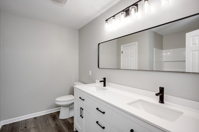 1178 Huntly Cir, Thomson, GA 30824 - full bath with double vanity, wood finished floors, and a shower