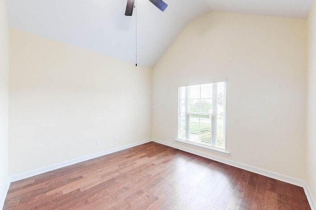1190 Tralee Dr, Beech Island, SC 29842 - spare room with ceiling fan, lofted ceiling, and wood finished floors