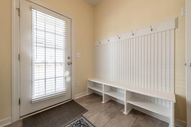 mudroom featuring baseboards