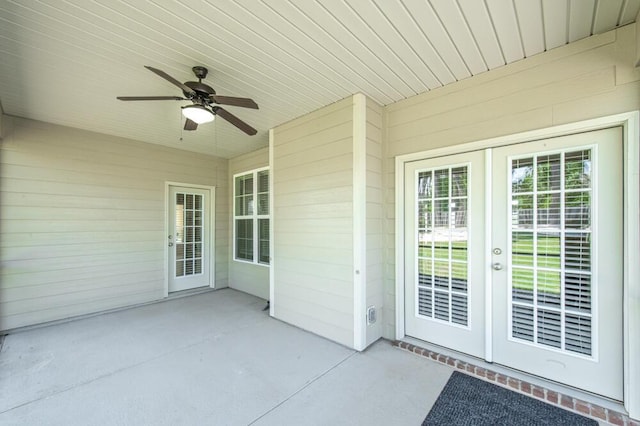 1190 Tralee Dr, Beech Island, SC 29842 - unfurnished sunroom featuring french doors and a ceiling fan