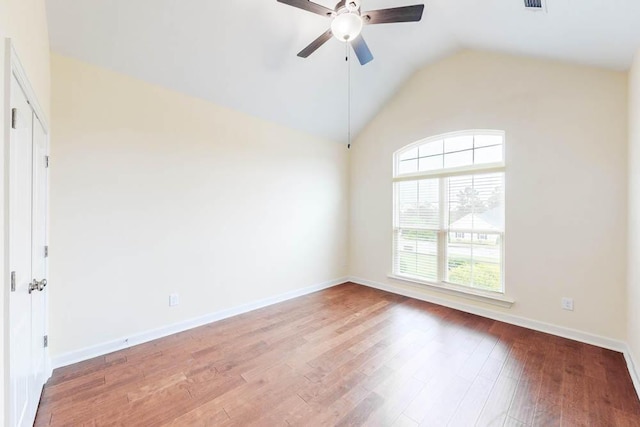 1190 Tralee Dr, Beech Island, SC 29842 - unfurnished room featuring ceiling fan, lofted ceiling, and wood finished floors