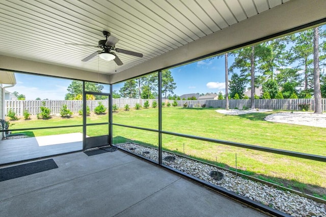 1190 Tralee Dr, Beech Island, SC 29842 - unfurnished sunroom with ceiling fan and healthy amount of natural light
