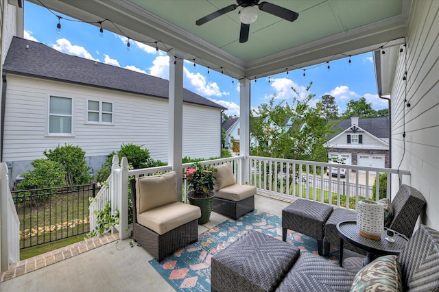 2084 Egret Cir, Evans, GA 30809 - view of patio / terrace featuring an outdoor hangout area and a ceiling fan