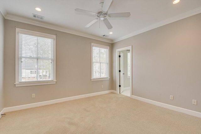 721 Bishops Cir, Evans, GA 30809 - carpeted empty room featuring ceiling fan and ornamental molding