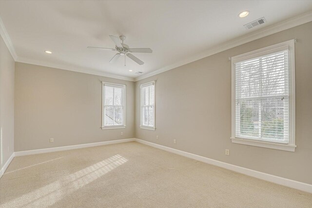 721 Bishops Cir, Evans, GA 30809 - carpeted spare room with ceiling fan and ornamental molding