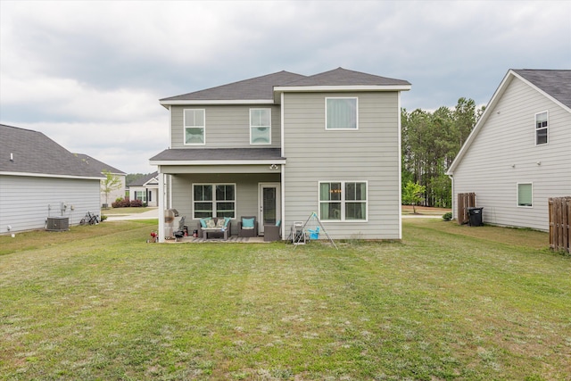 604 Garland Trl, Harlem, GA 30814 - back of house featuring cooling unit, an outdoor hangout area, a lawn, and a patio