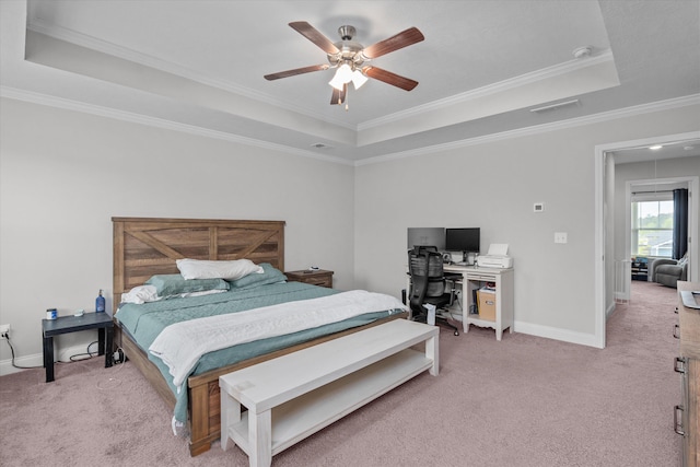604 Garland Trl, Harlem, GA 30814 - bedroom with light colored carpet, crown molding, and a raised ceiling