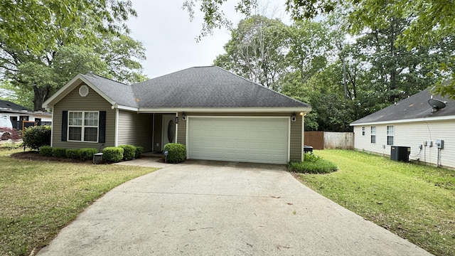400 SE Pine Ave, Aiken, SC 29803 - view of front of house featuring central AC, driveway, a garage, and roof with shingles