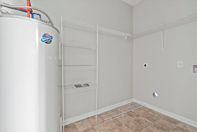 washroom with hookup for an electric dryer and water heater