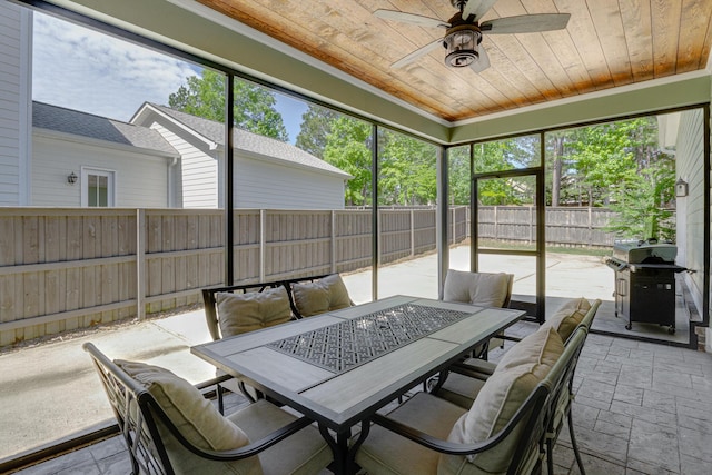 910 Ellis Ln, Evans, GA 30809 - sunroom / solarium with outdoor dining area, ceiling fan, and plenty of natural light