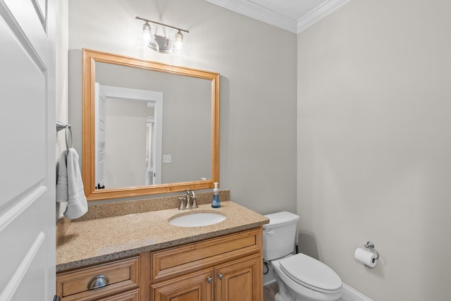 910 Ellis Ln, Evans, GA 30809 - bathroom with crown molding, toilet, and vanity