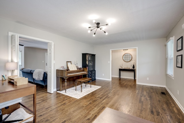 621 Cambridge Rd, Augusta, GA 30909 - office area with a chandelier and wood finished floors