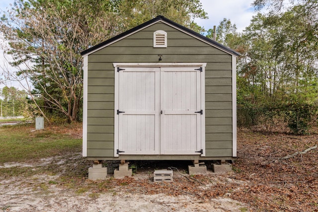 view of shed