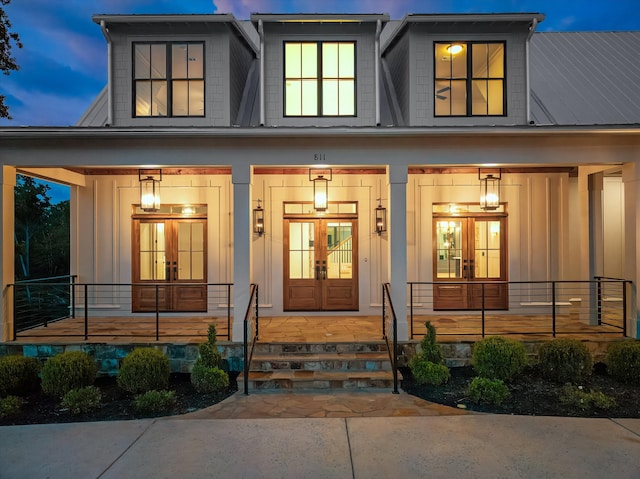811 Audubon Way, Evans, GA 30809 - entrance to property with a porch, board and batten siding, and french doors