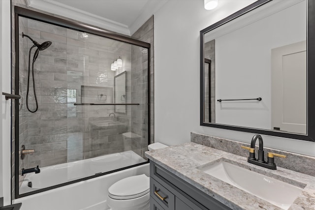 811 Audubon Way, Evans, GA 30809 - bathroom featuring crown molding, vanity, and enclosed tub / shower combo