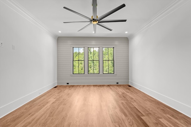 811 Audubon Way, Evans, GA 30809 - spare room featuring crown molding, wood finished floors, ceiling fan, and recessed lighting