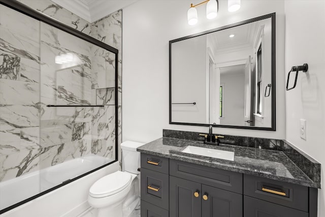 811 Audubon Way, Evans, GA 30809 - full bathroom with vanity, crown molding, and shower / bath combination with glass door