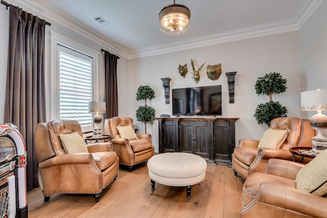 3121 Carillon Way, Evans, GA 30809 - living area featuring ornamental molding and light wood finished floors