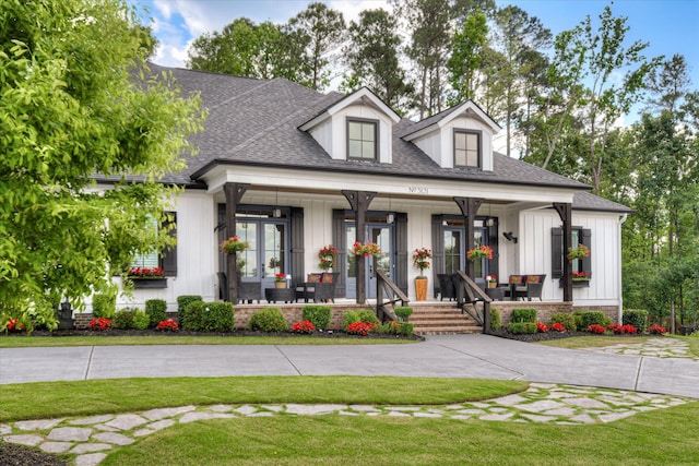 3121 Carillon Way, Evans, GA 30809 - view of front of home with covered porch, a front lawn, and roof with shingles