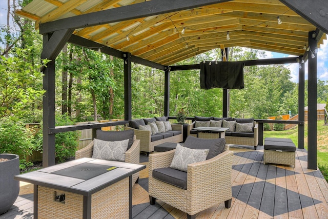 3121 Carillon Way, Evans, GA 30809 - wooden terrace with outdoor lounge area