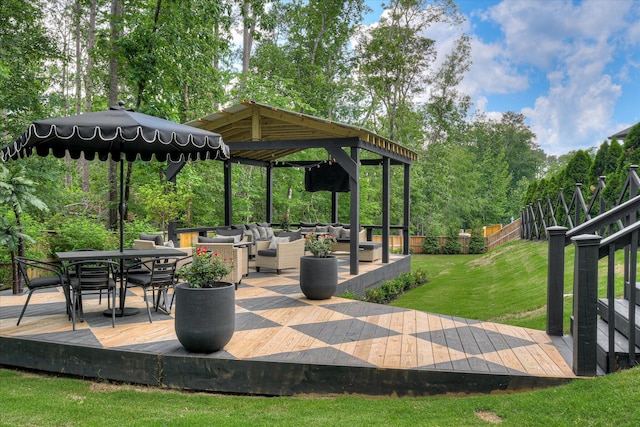 3121 Carillon Way, Evans, GA 30809 - view of property's community with an outdoor hangout area, a wooden deck, outdoor dining space, and a gazebo