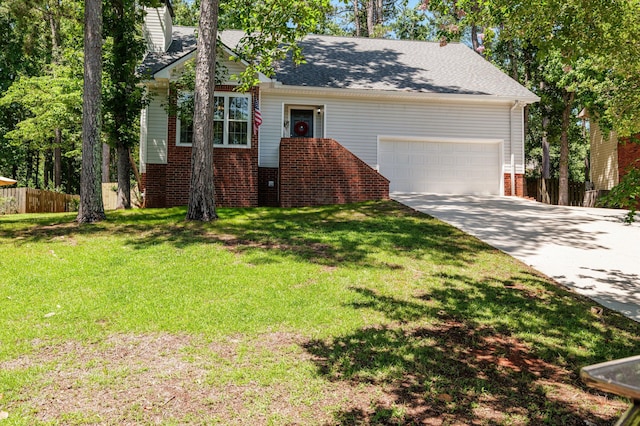 4690 Red Leaf Way, Augusta, GA 30907 - view of front facade featuring concrete driveway, an attached garage, brick siding, and a chimney