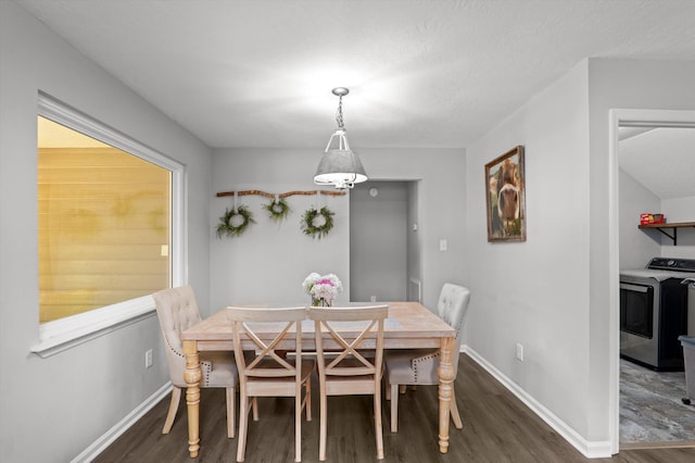 4690 Red Leaf Way, Augusta, GA 30907 - dining area featuring washing machine and dryer, wood finished floors, and baseboards