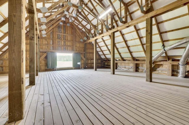 view of unfinished attic