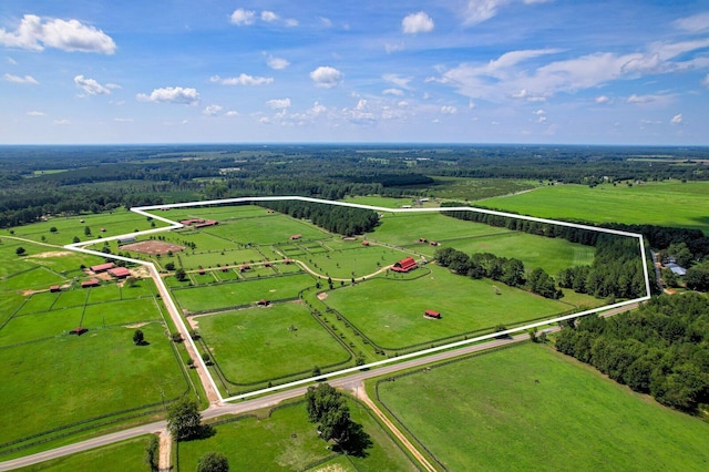 drone / aerial view with a rural view