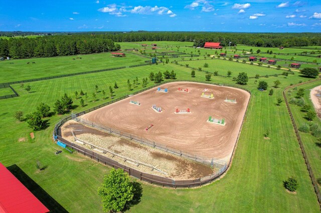 bird's eye view with a rural view