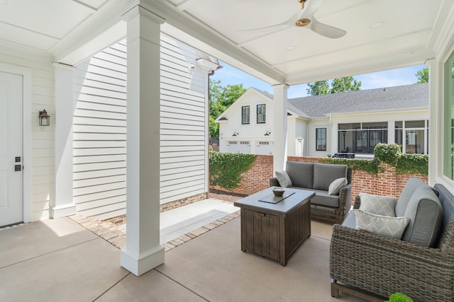 636 Railroad Ave, North Augusta, SC 29841 - view of patio featuring an outdoor hangout area and a ceiling fan