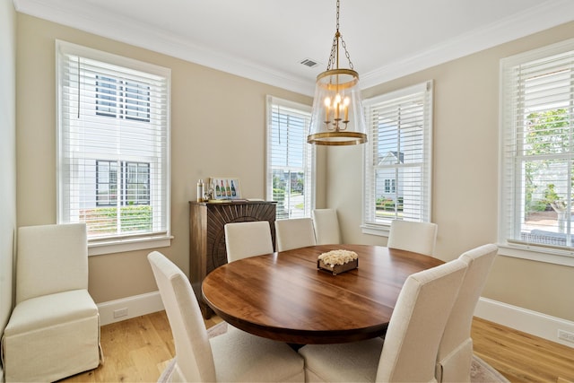636 Railroad Ave, North Augusta, SC 29841 - dining area with crown molding, light wood-type flooring, and baseboards