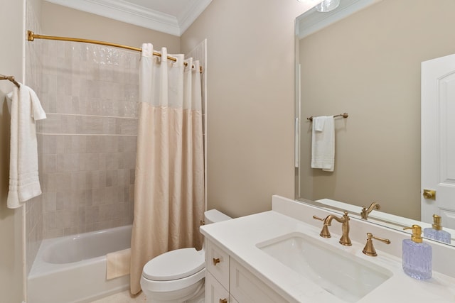 636 Railroad Ave, North Augusta, SC 29841 - full bathroom featuring toilet, crown molding, shower / tub combo, and vanity
