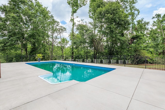 473 Sugarcreek Dr, Grovetown, GA 30813 - view of pool with a patio area, fence, and view of wooded area