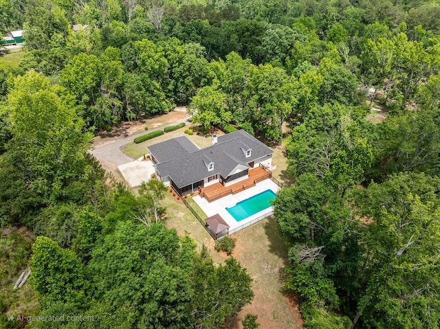 473 Sugarcreek Dr, Grovetown, GA 30813 - bird's eye view of a pool and a heavily wooded area