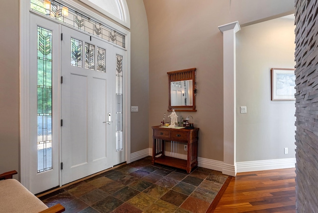 entrance foyer featuring ornate columns