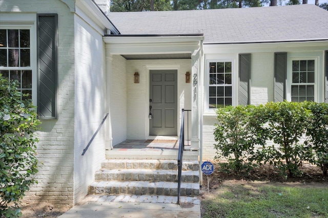 2911 Lombardy Ct, Augusta, GA 30909 - doorway to property with brick siding and a shingled roof
