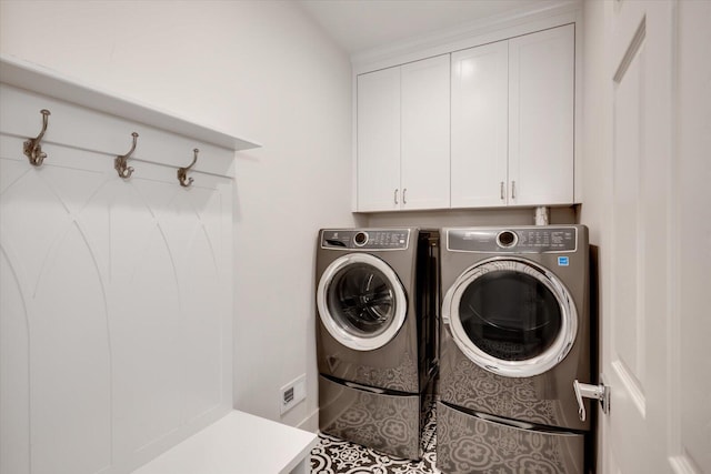 2911 Lombardy Ct, Augusta, GA 30909 - laundry room featuring cabinet space and washing machine and clothes dryer