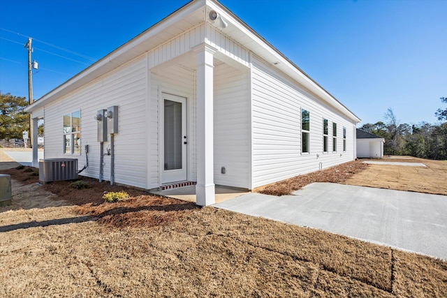 view of home's exterior featuring cooling unit