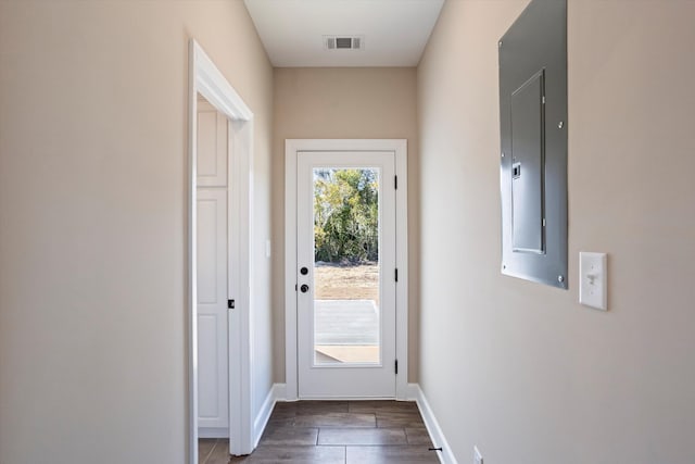 doorway with electric panel