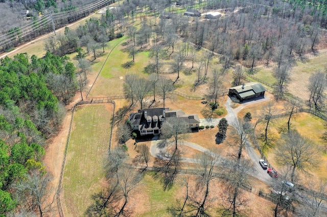 bird's eye view with a rural view