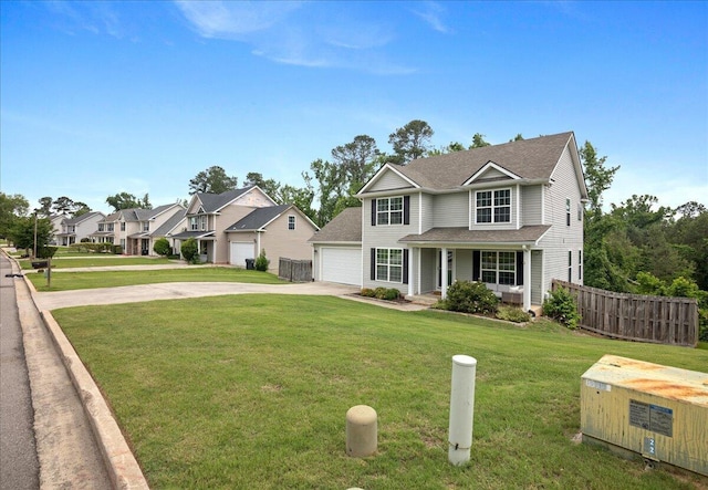 3933 High Chaparral Dr, Martinez, GA 30907 - traditional-style home with concrete driveway, a porch, a residential view, and a shingled roof