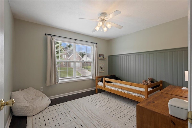 3933 High Chaparral Dr, Martinez, GA 30907 - bedroom with wood finished floors, baseboards, and a ceiling fan