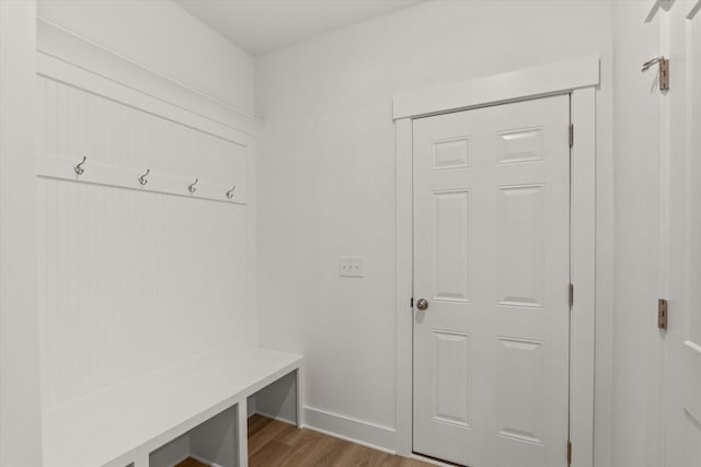 mudroom featuring light hardwood / wood-style flooring