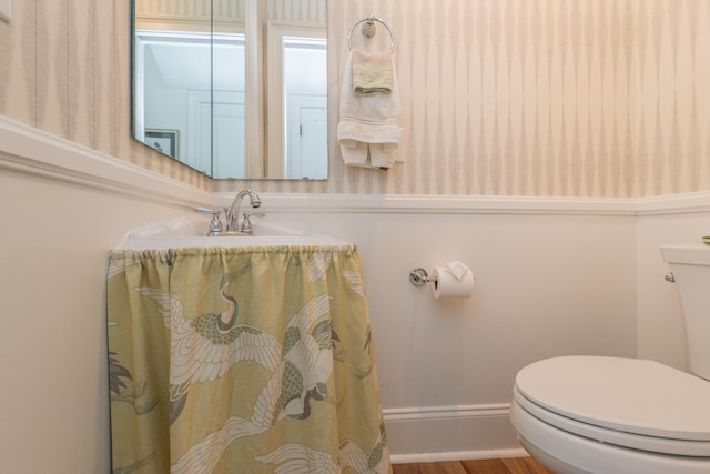 450 Railroad Ave Unit 4B, North Augusta, SC 29841 - bathroom with toilet, a sink, and baseboards