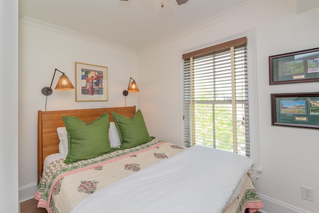 450 Railroad Ave Unit 4B, North Augusta, SC 29841 - bedroom featuring baseboards, ceiling fan, and crown molding