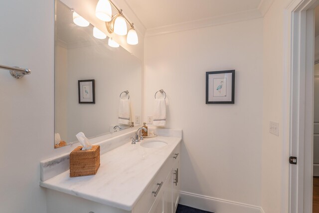 450 Railroad Ave Unit 4B, North Augusta, SC 29841 - bathroom featuring baseboards, vanity, and ornamental molding