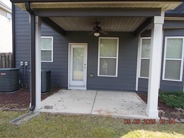 321 Firelight Dr, Grovetown, GA 30813 - doorway to property with a ceiling fan, cooling unit, and a patio area