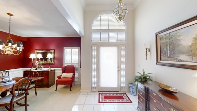 3018 Hillcreek Dr, Augusta, GA 30909 - foyer featuring a chandelier, plenty of natural light, and ornamental molding