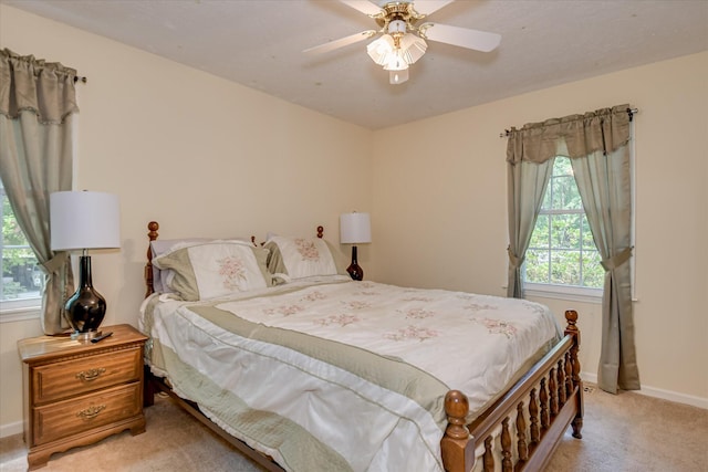 101 Hartwell Dr, Aiken, SC 29803 - bedroom with light colored carpet, baseboards, and ceiling fan